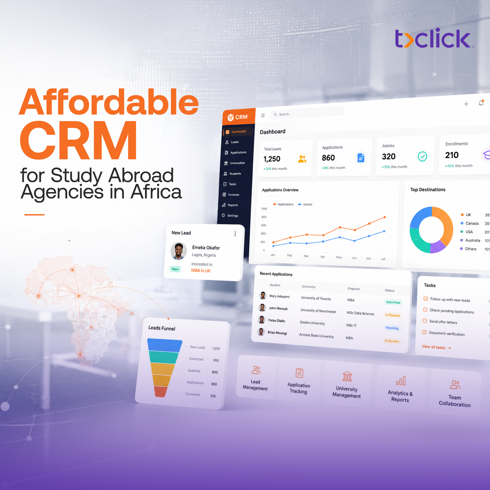 Affordable CRM for Study Abroad Agencies in Africa